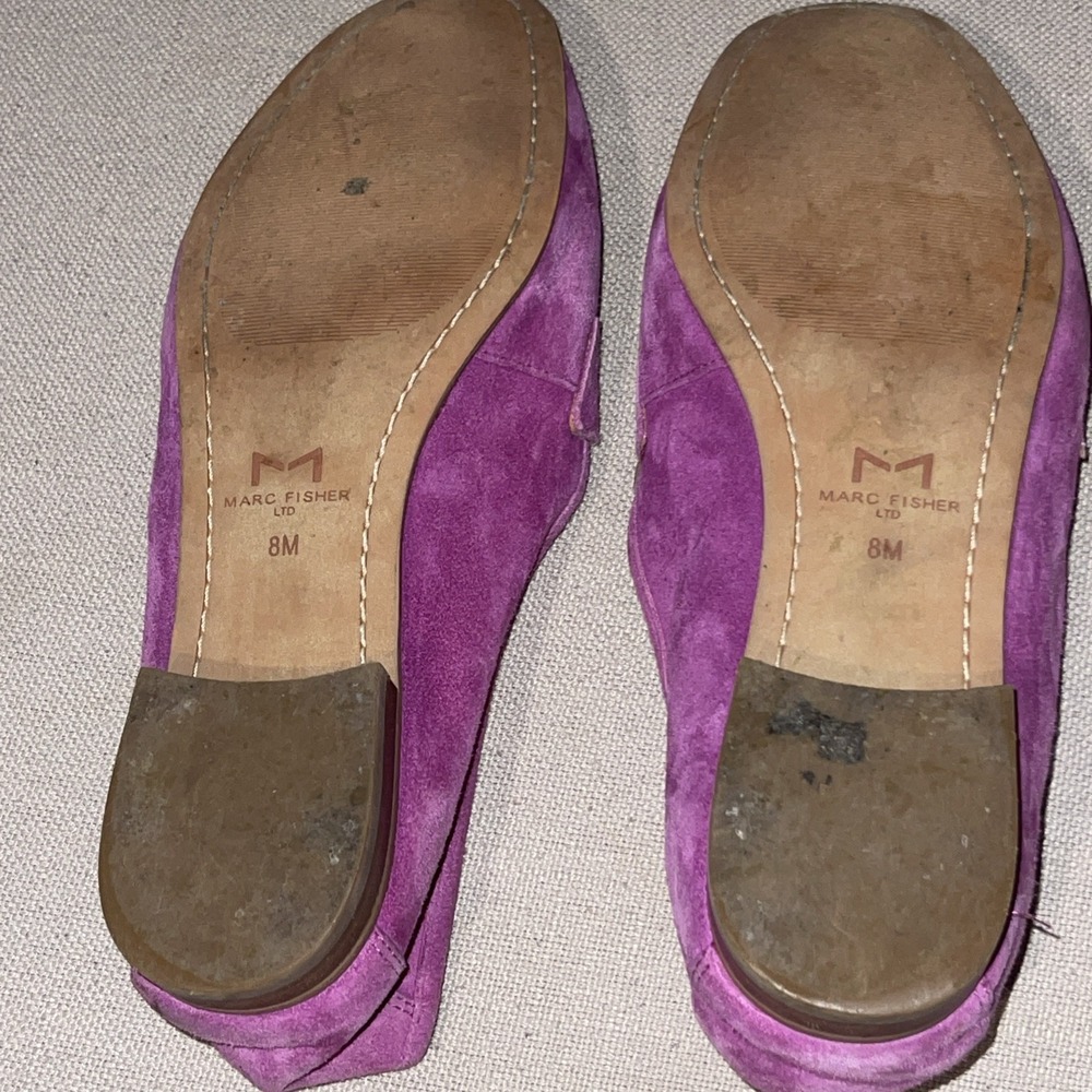 Marc Fisher LTD Women's Loafers 8 M Magenta Suede Leather Slip On Flats - Picture 4 of 7